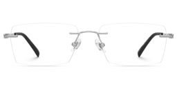Dinny Silver Rectangle Glasses0