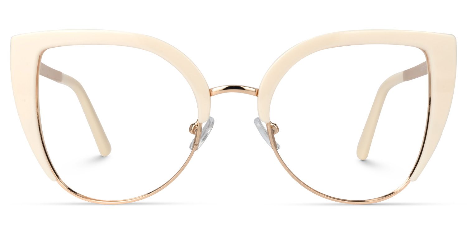 Brewer White Frame Eyeglasses and Cat Eye Design0