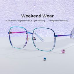 Wade Square Iridescent Glasses0