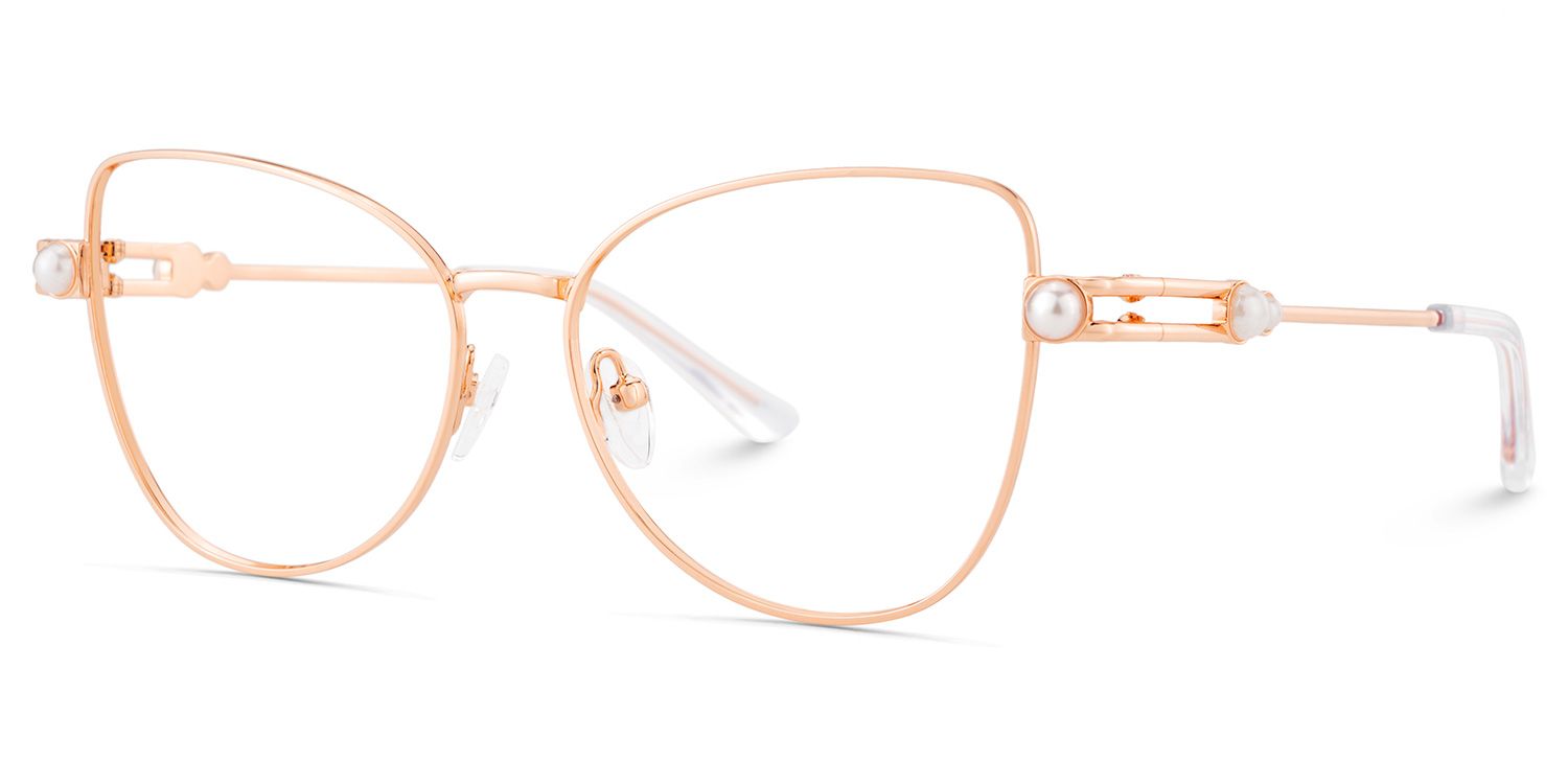 Gaga Eyeglasses in Cat eye Rose Gold Frame | Zeelool2