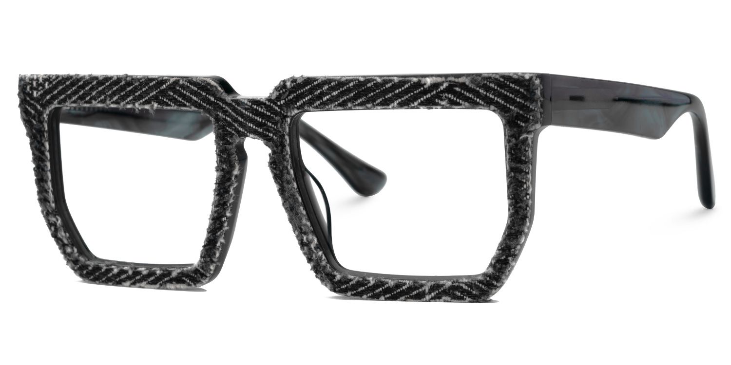 Rectangle Daniela Denim Black Glasses Deals | ZEELOOL UK1