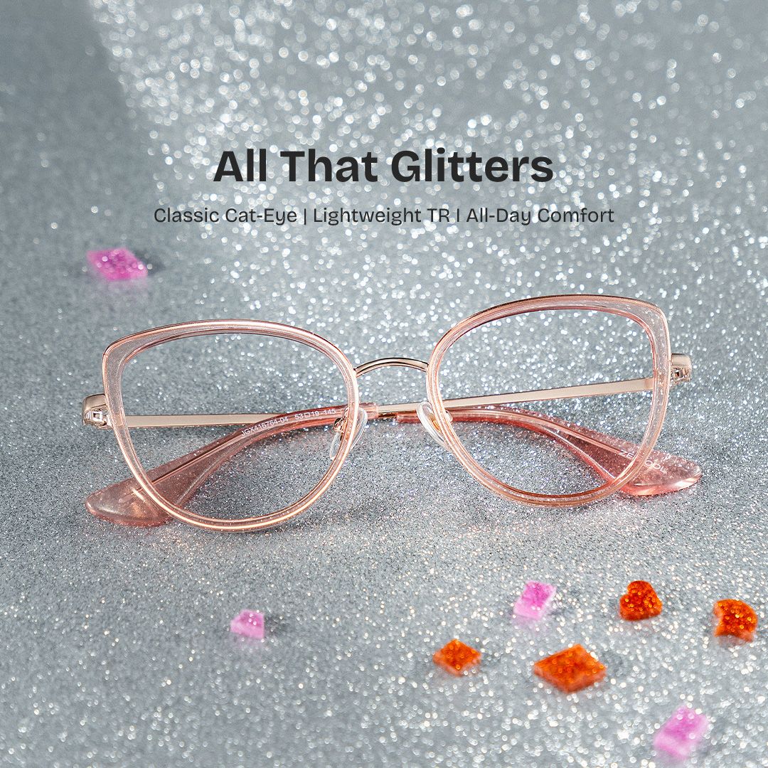 Celine Clear Pink Cat-eye Eyeglass Frames with Bling for Ladies0