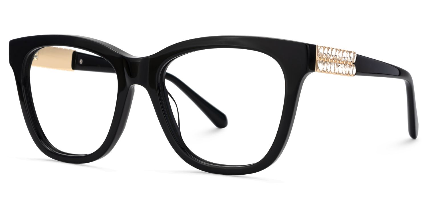 Black Cat Eye Glasses With Rhinestones For Men3