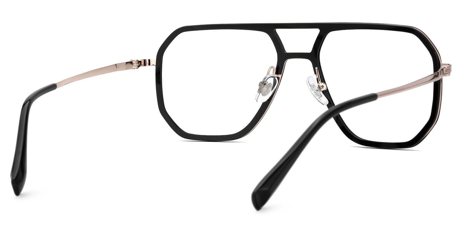 Jefri Black Frame Glasses with Aviator Style Online | ZEELOOL UK3