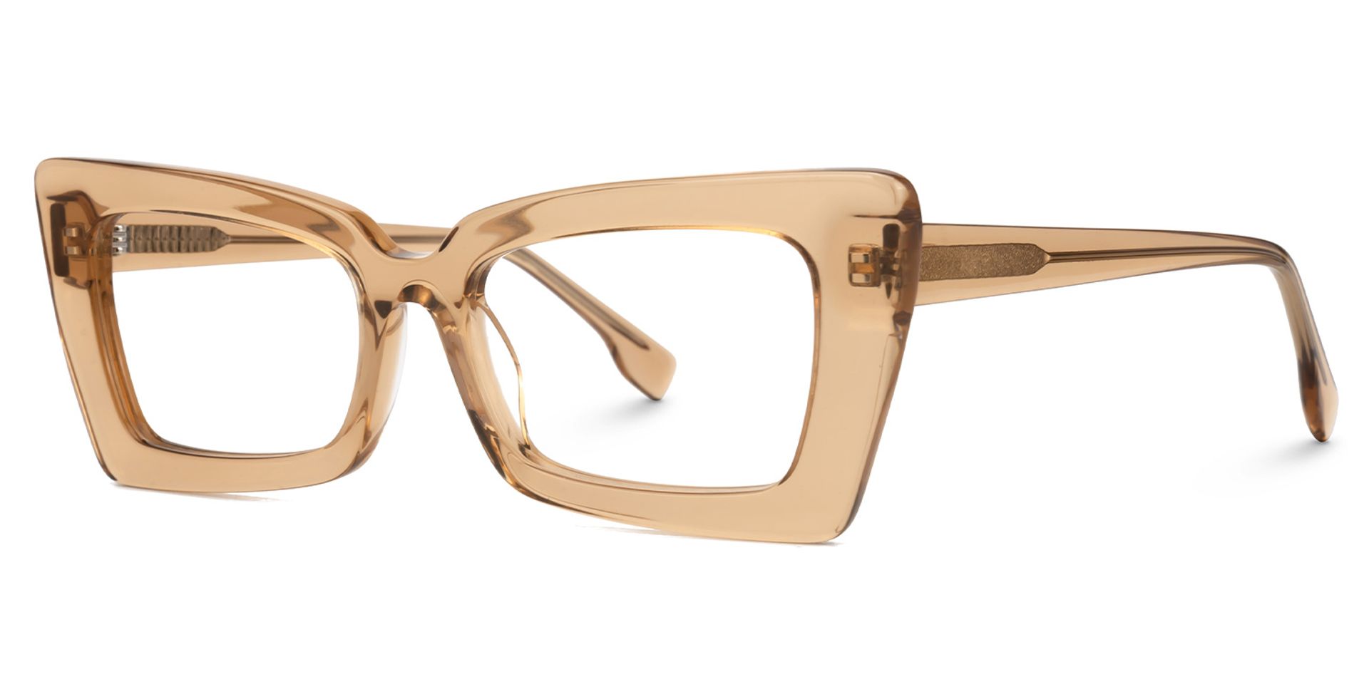 Newell Rectangle Translucent Brown Frame Glasses | ZEELOOL UK1