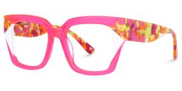 Clody Square Neon Pink Glasses1