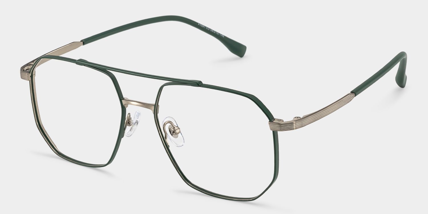 Logan Green Frame Glasses with Aviator Frame Online | ZEELOOL3