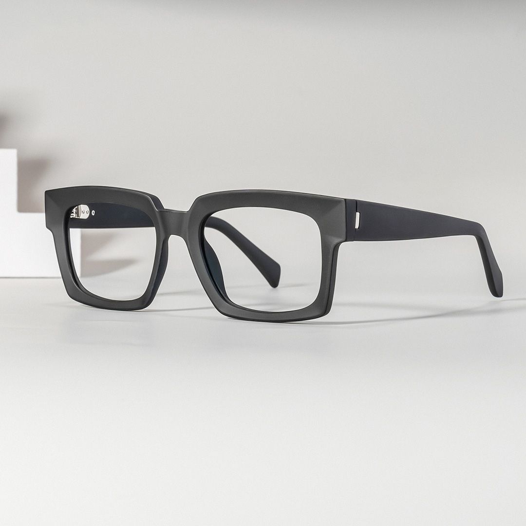Amadeo TR90 Rectangle Black Frame Glasses | ZEELOOL UK0