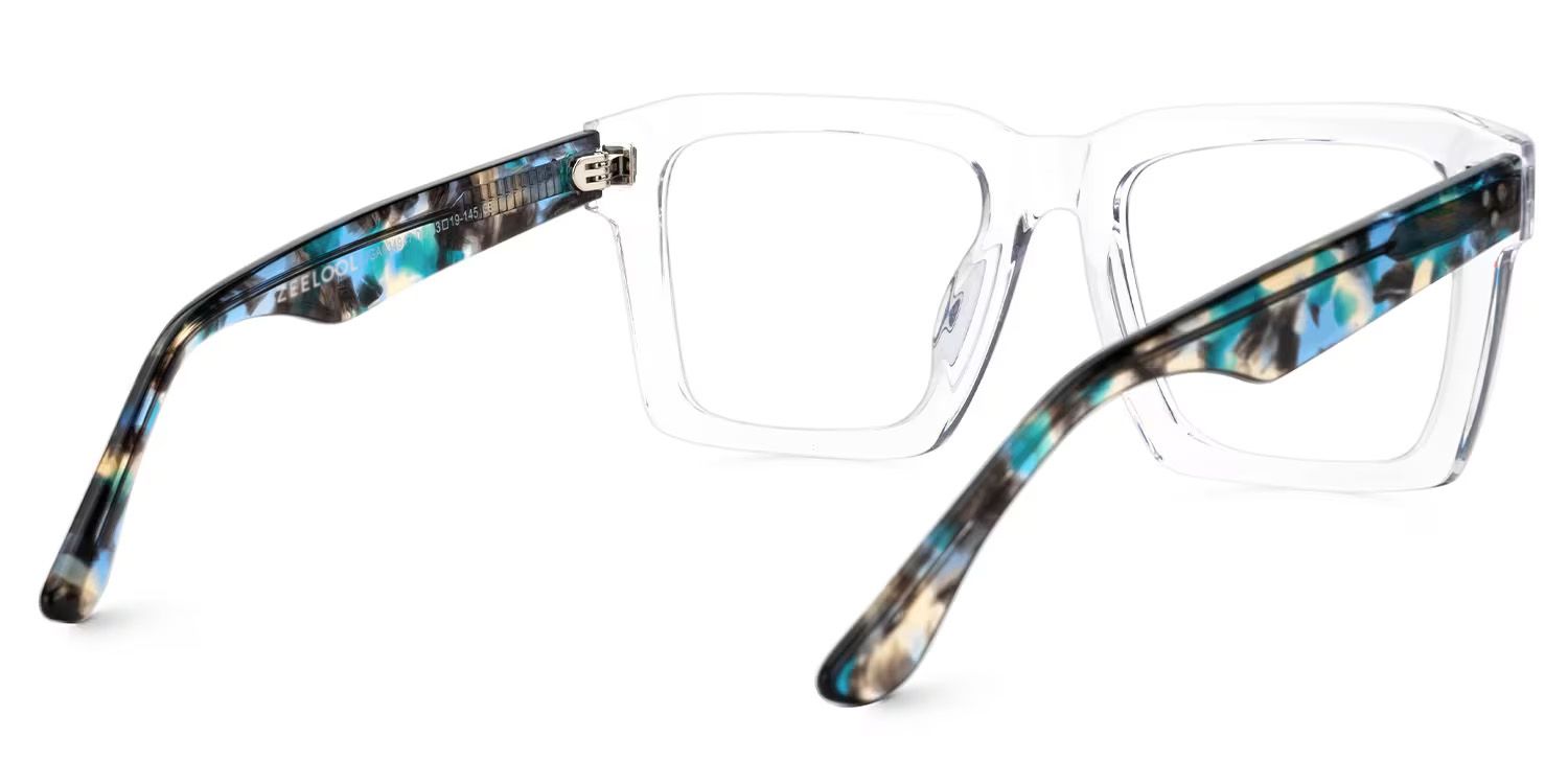 Kenish Designer Eyeglasses in Square Clear Frame3