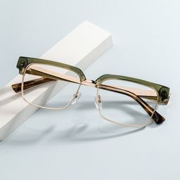 Gerena Browline Green Glasses0