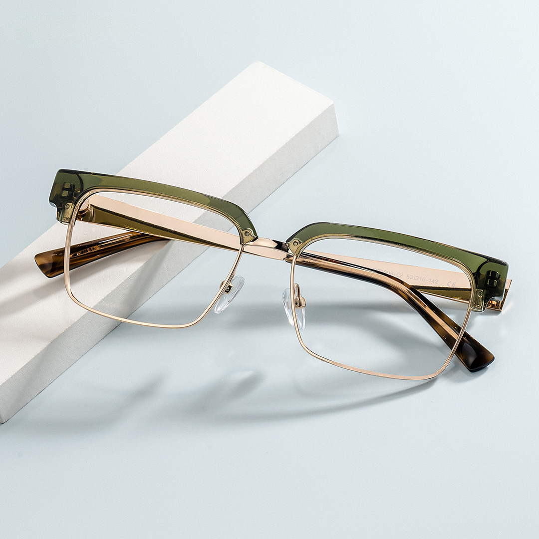 Green Browline Frame Glasses - Gerena on Sale | Zeelool0