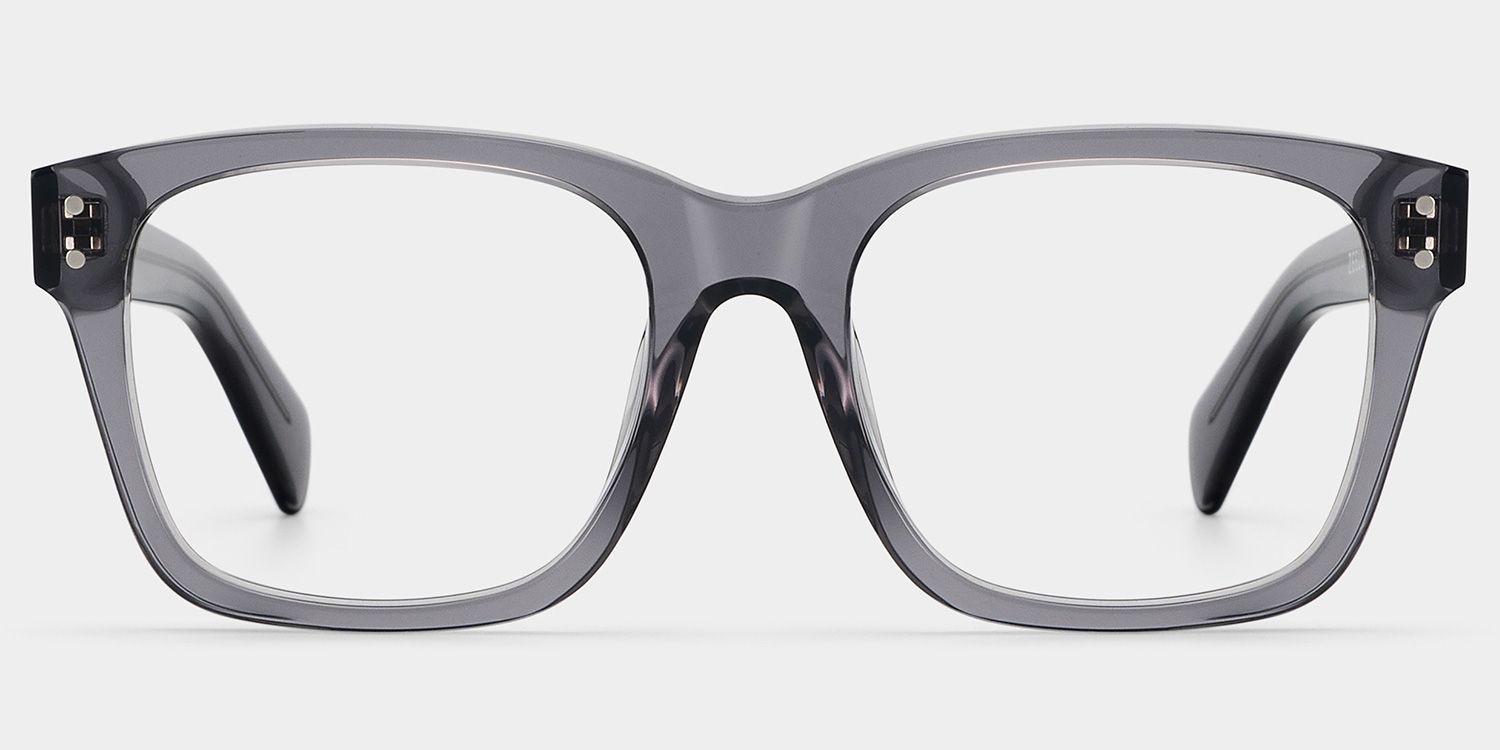 Fussell Square Gray Full-Frame Glasses | ZEELOOL UK0