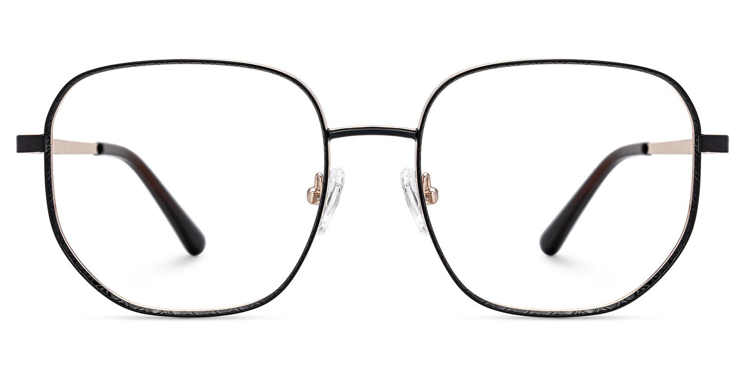 Steeve Metal Square Black Frame Glasses | ZEELOOL UK0