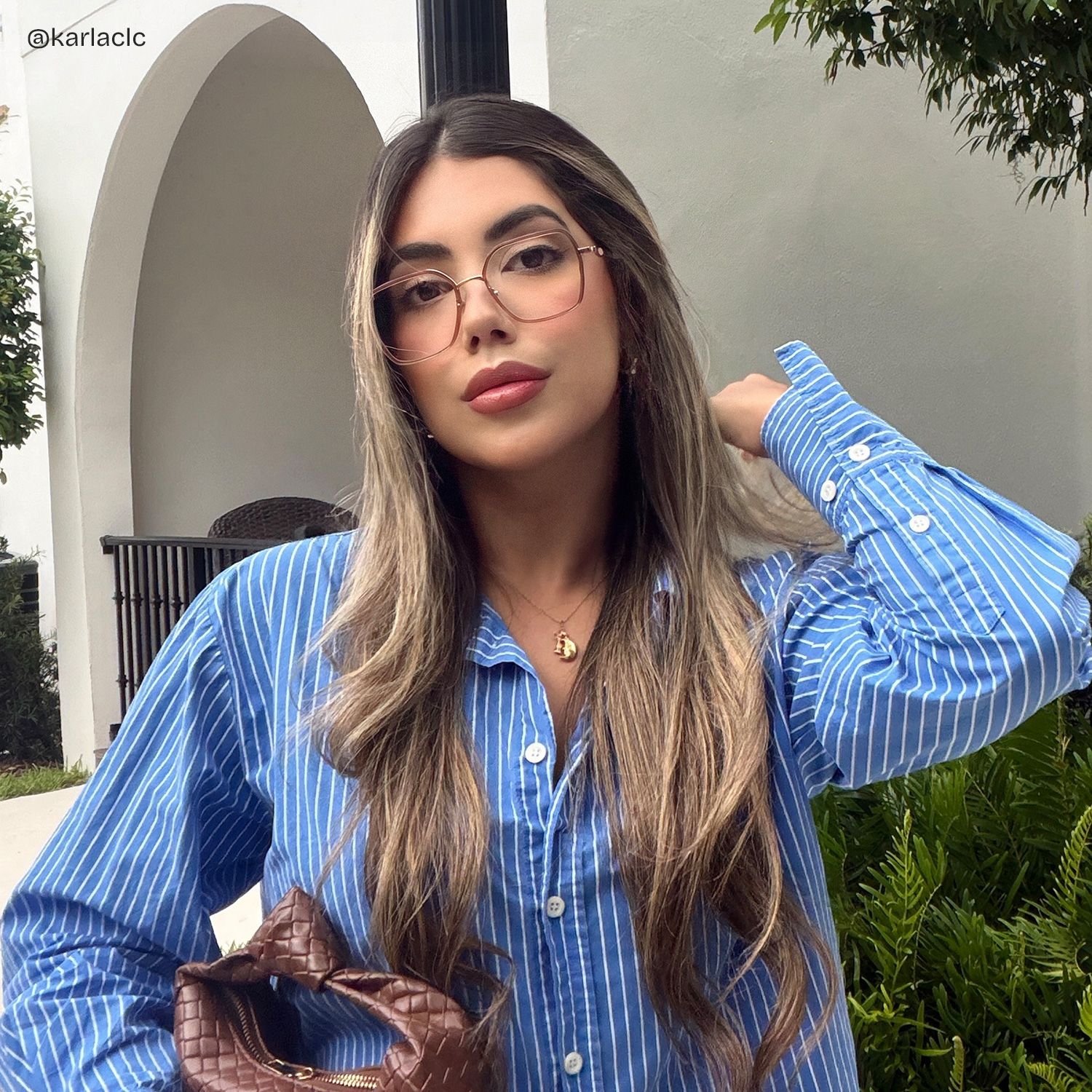 Sophie Pink Geometric Mixed Frame Glasses for Women | ZEELOOL6
