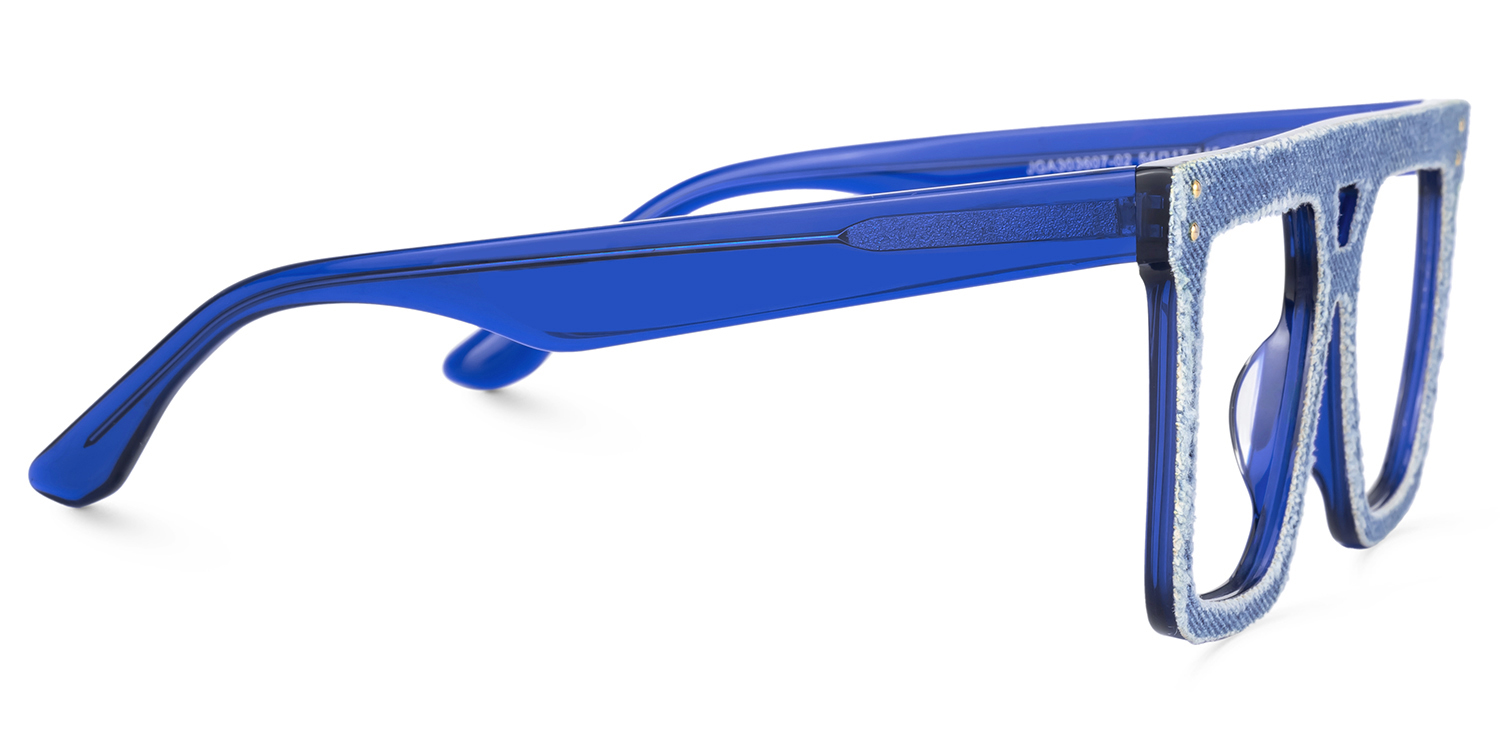 Rubin Square Denim Blue Glasses4