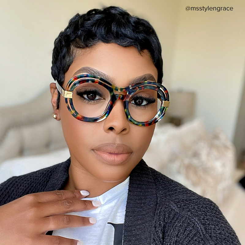 ZEELOOL Texidor Round Blue-Tortoise Glasses