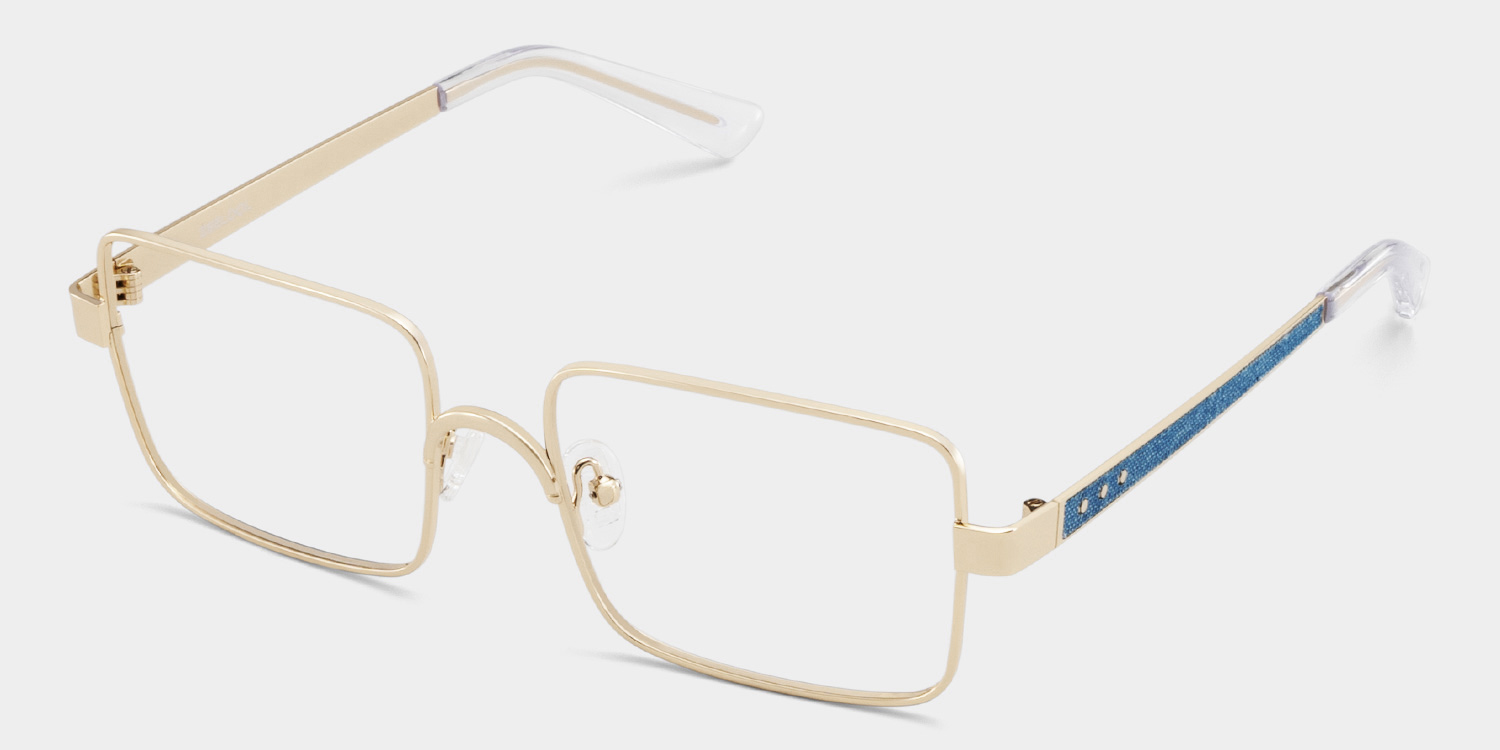 Gavin Eyeglasses in Rectangle Gold Frame | ZEELOOL UK3