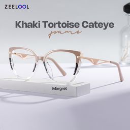 Margret Tortoise Khaki Cat eye Glasses0
