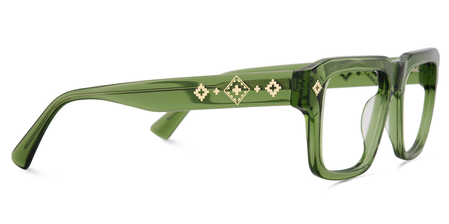 Ramdass Green Rectangle Prescription Glasses | ZEELOOL UK4
