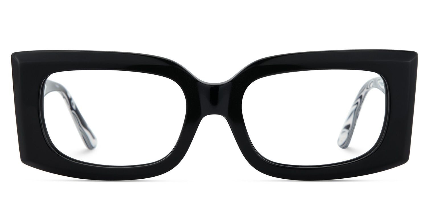 Orduno Black Rectangle Shape Eyeglasses | ZEELOOL UK1