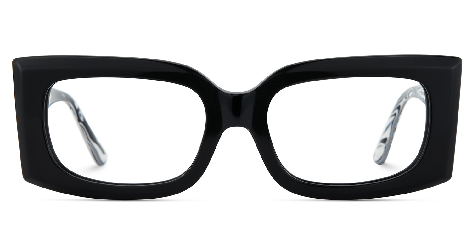 Orduno Black Rectangle Shape Eyeglasses | ZEELOOL UK1