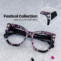 Minfia Square Black Pink Glasses0