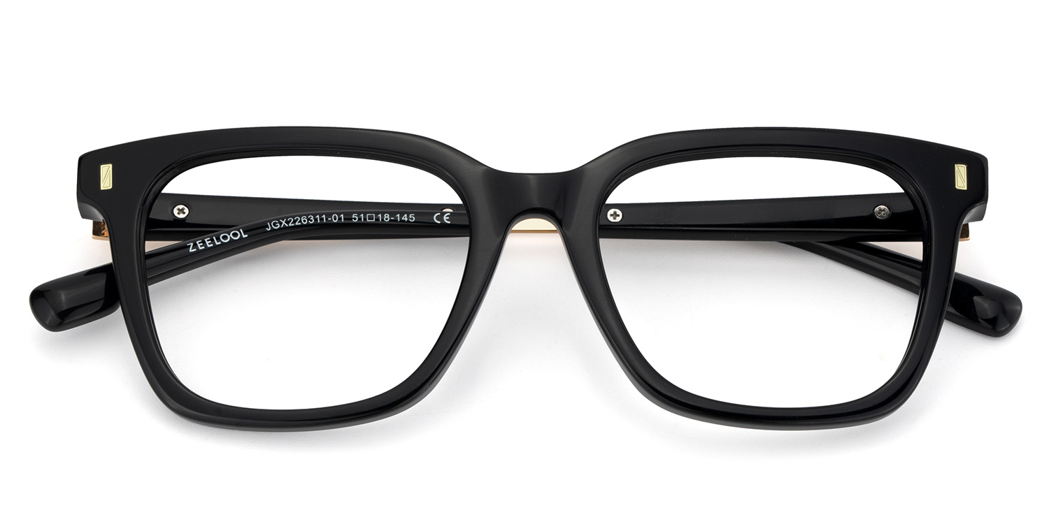 Charlton Rectangle Black Glasses2