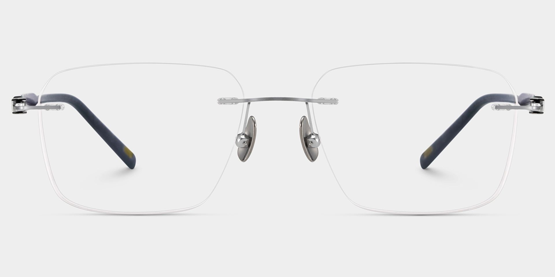 Claire Rectangle Silver Frame Eyeglasses for Man| ZEELOOL UK2