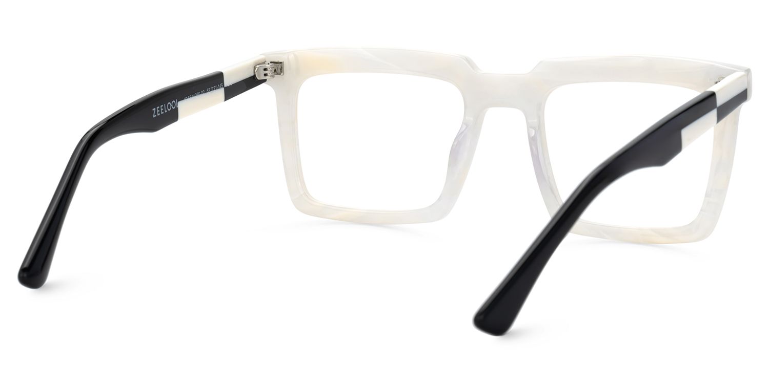 Leblanc Square White Acetate Glasses for Men | ZEELOOL UK4