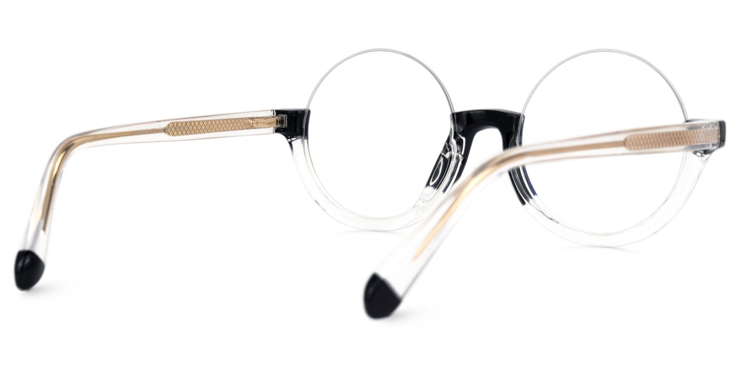Cheril Round Black-Clear Glasses3
