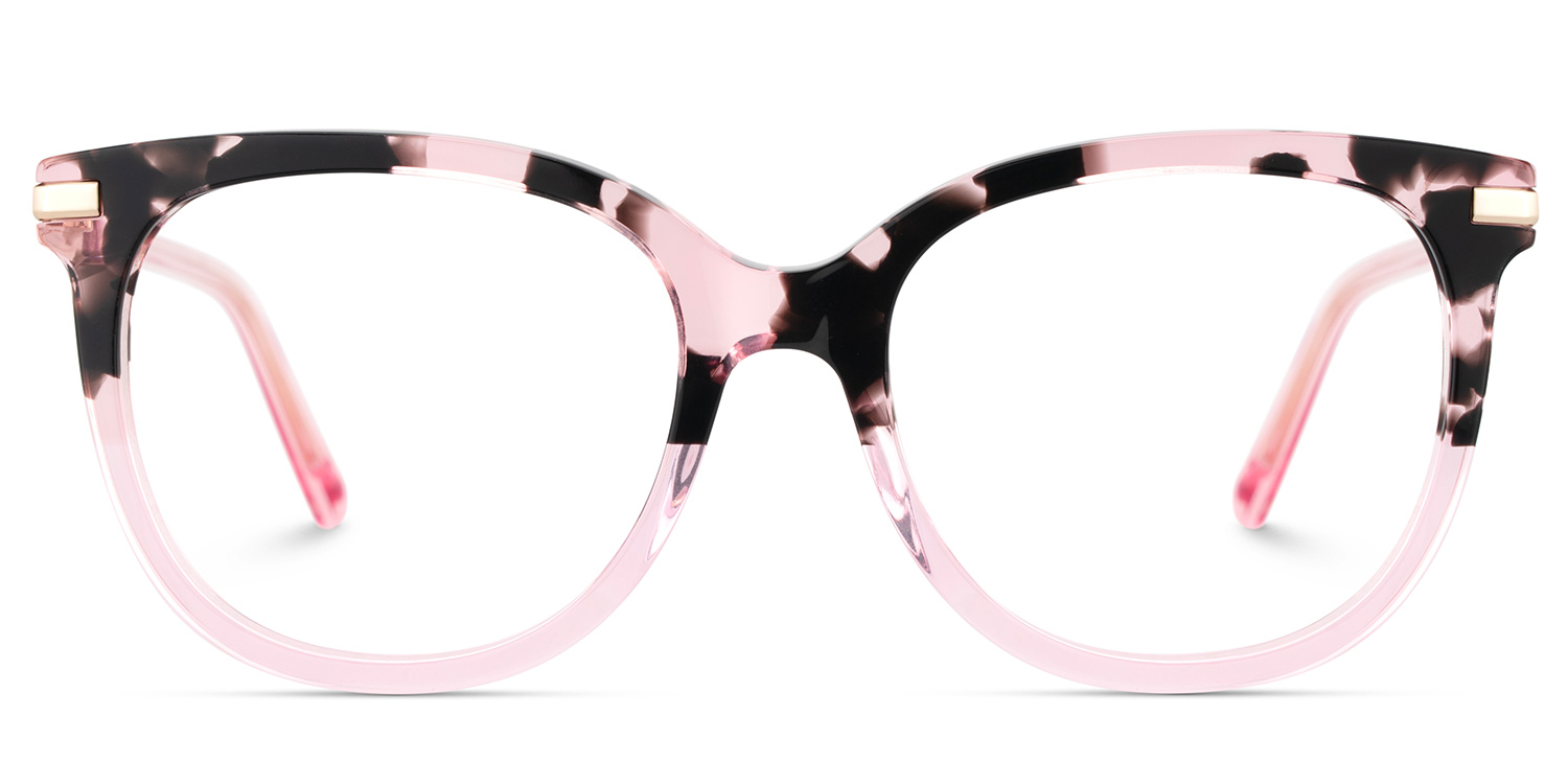 Mailyn Round Pink Tortoise Glasses0