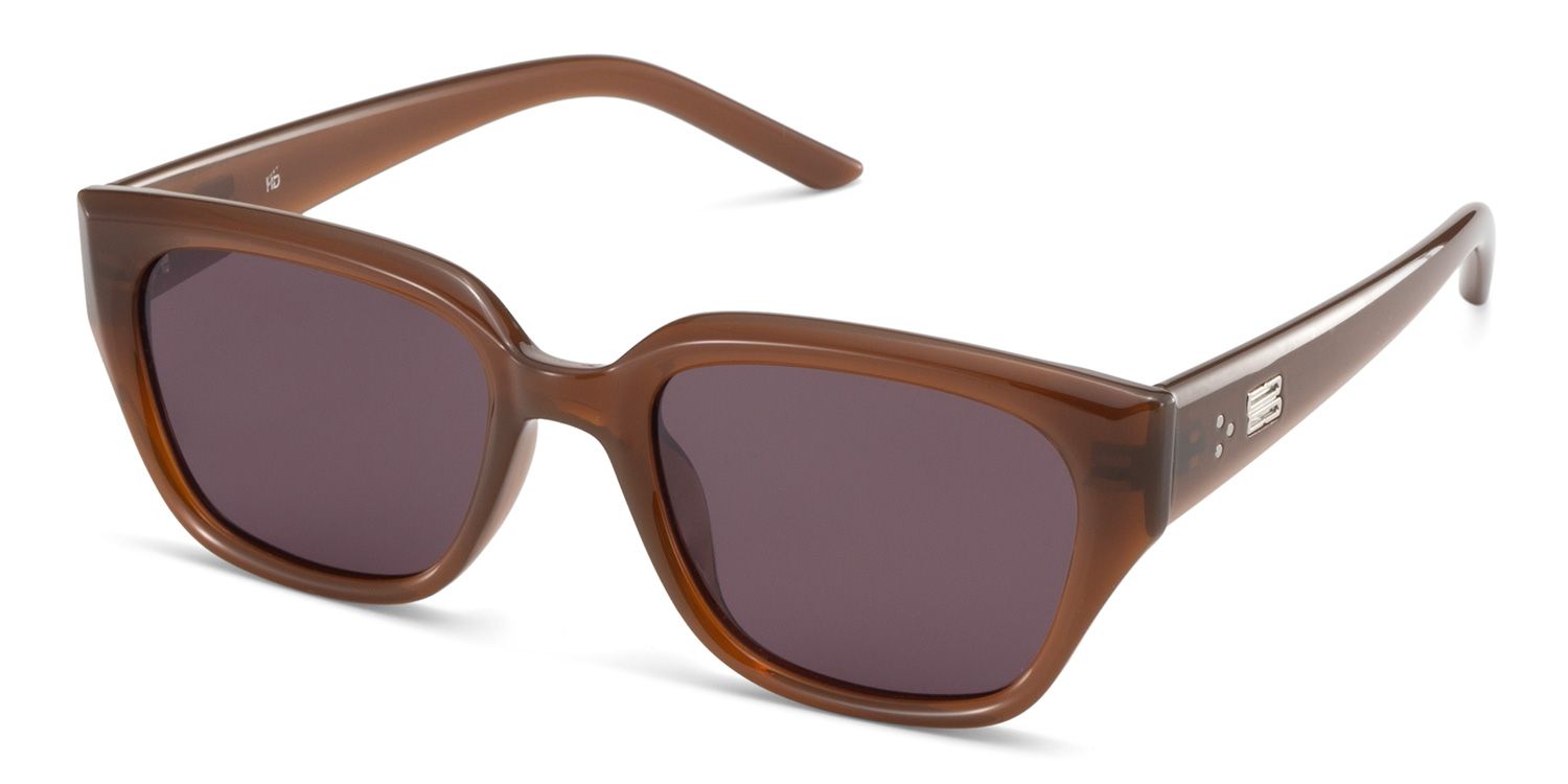 Serene Brown Clear Cat eye Polarized Sunglasses Online | ZEELOOL UK2