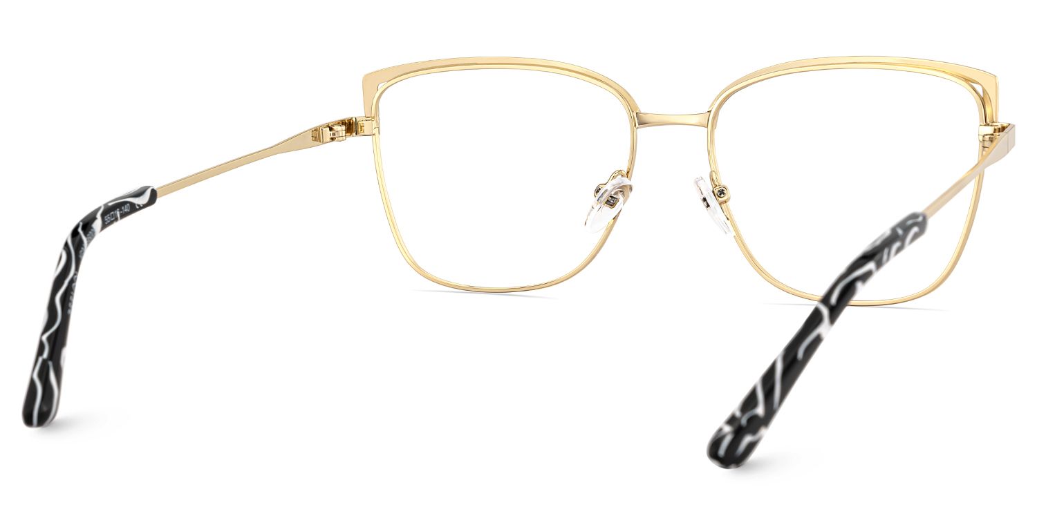 Square Metal Glasses With Black White Color5