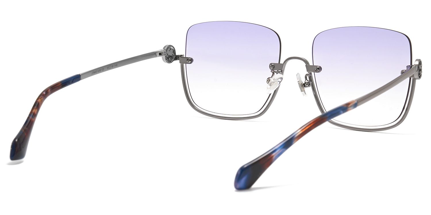 Charie Light Purple Frame Sunglasses with Rectangle Style | ZEELOOL UK3