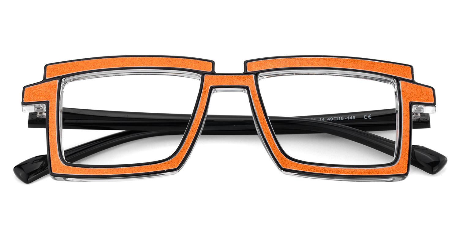 Zephyr Rectangle Orange Glasses2