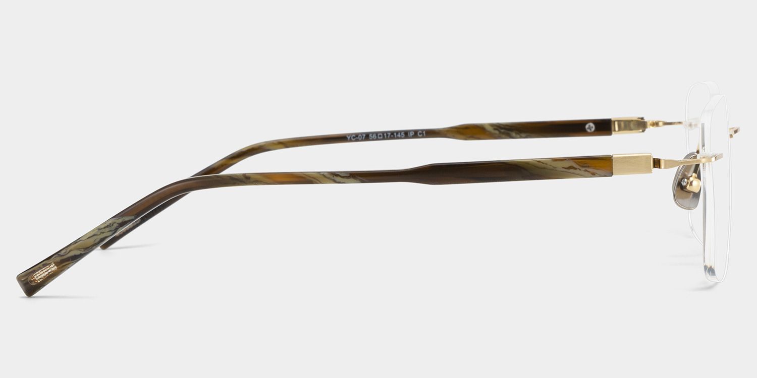 Claire Rectangle Gold Frame Eyeglasses for Man| ZEELOOL UK5