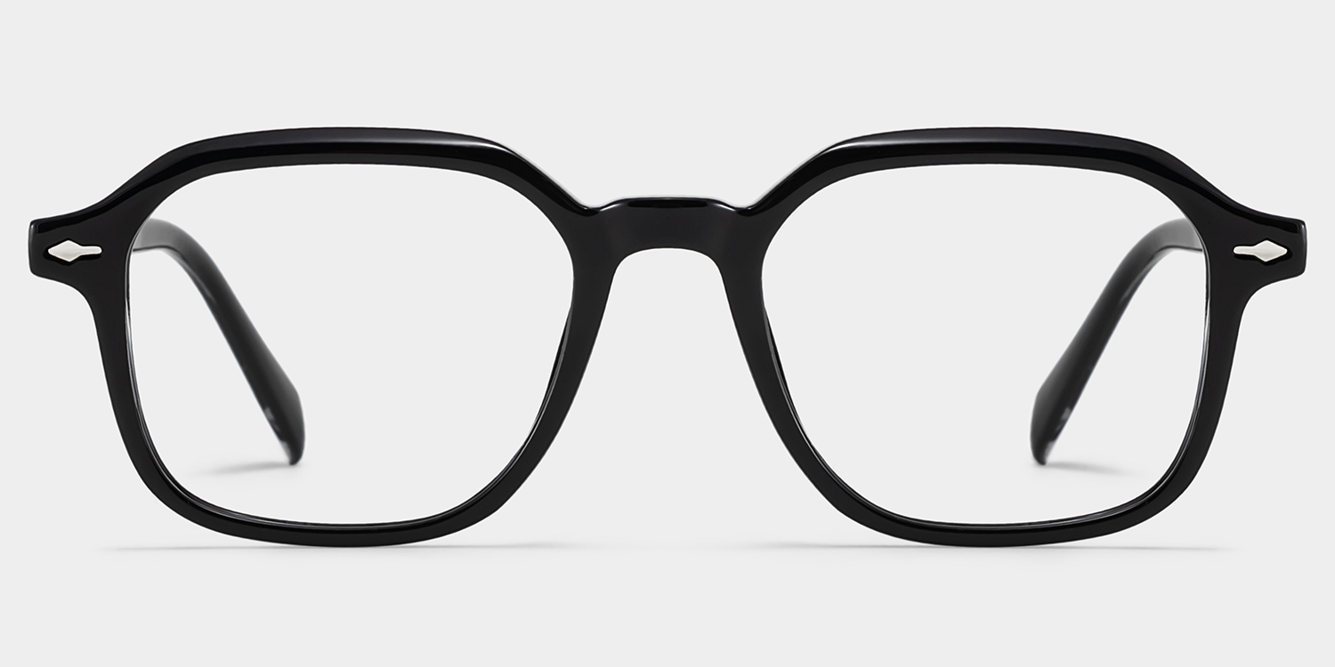 Josh Rectangle Black Glasses1