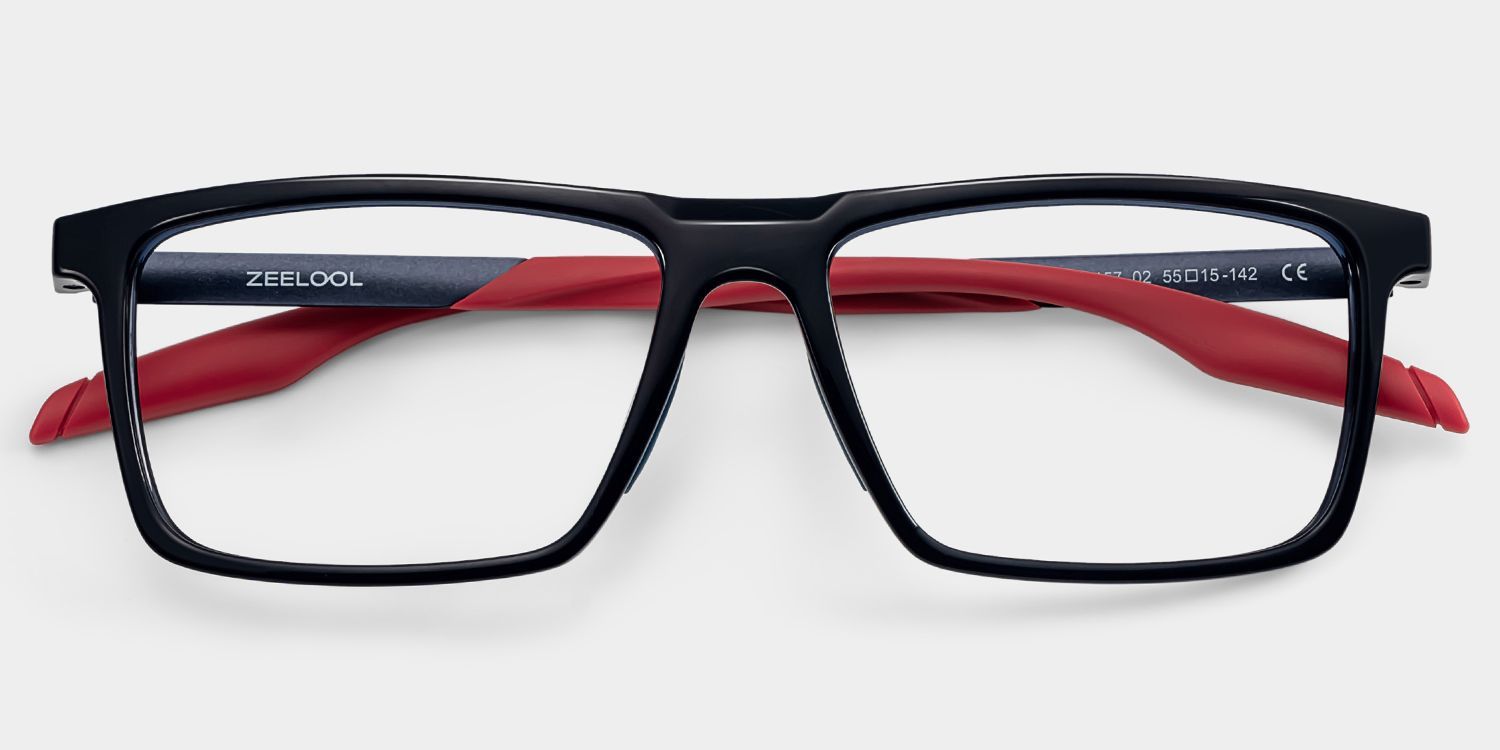 Active Blue Red Frame Glasses with Rectangle Frame Online | ZEELOOL2