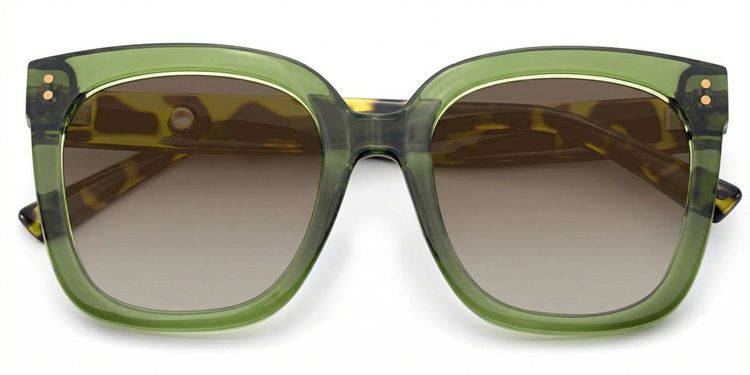 Ebony Square Green Tortoise Glasses