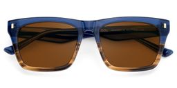 Brookins Rectangle Blue Brown Sunglasses1