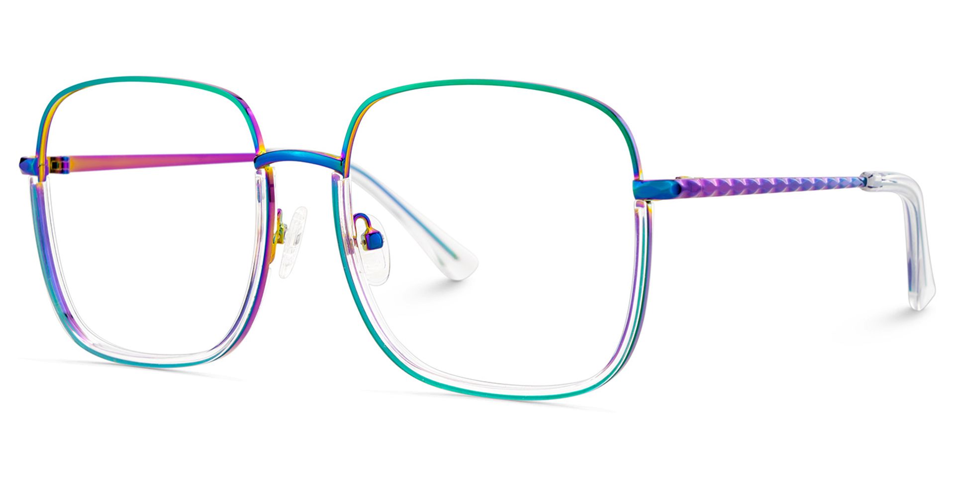 Wade Square Iridescent Color Frame Glasses for Women | ZEELOOL UK3