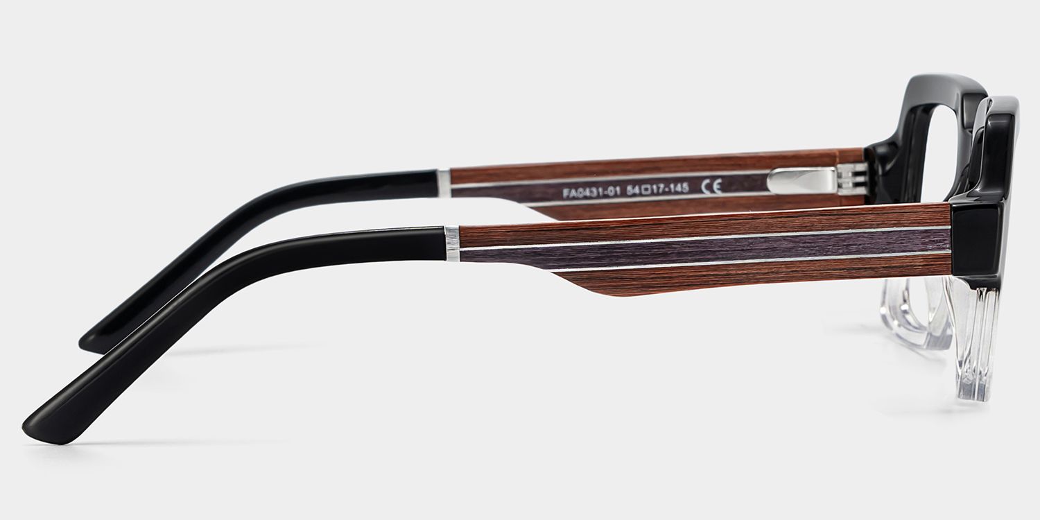 Jack Rectangle Black & Clear Frame Glasses | Zeelool5