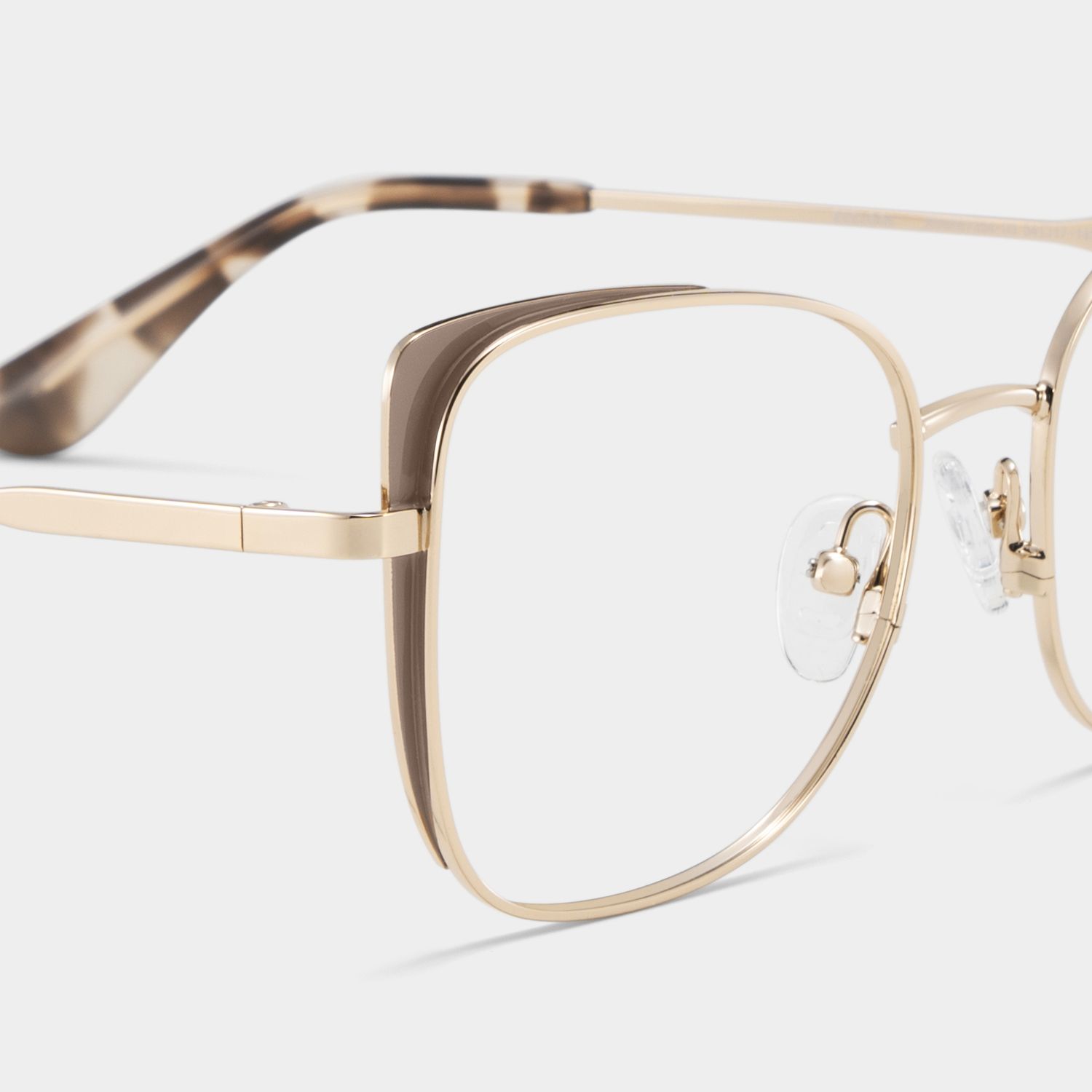 Tessa Khaki Gold Frame Glasses with Cat eye Frame Online | ZEELOOL UK5