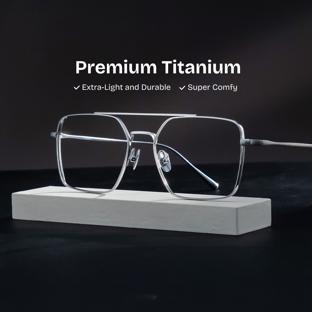 Jensen Eyeglasses in Aviator Sliver Frame | ZEELOOL UK0