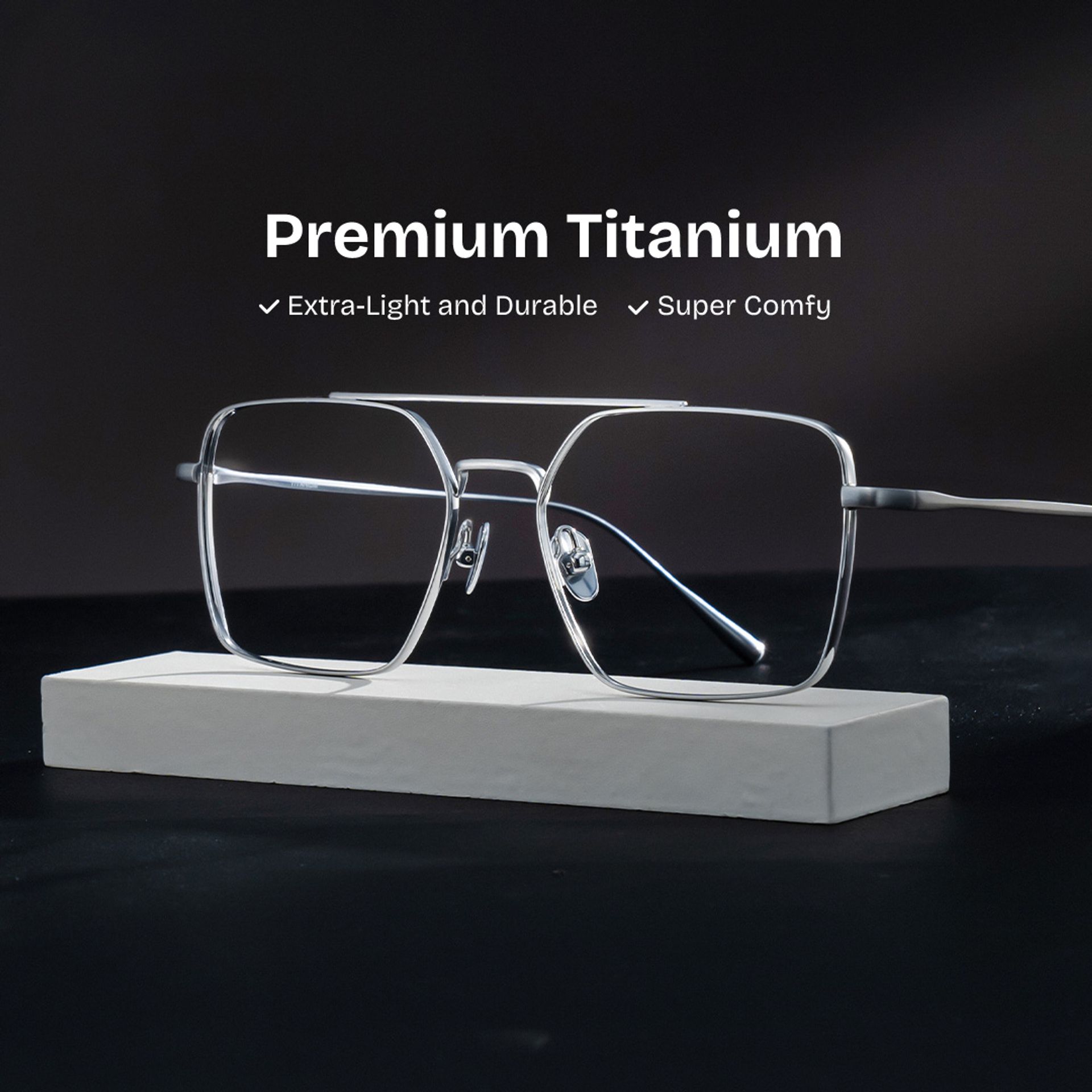 Jensen Eyeglasses in Aviator Sliver Frame | ZEELOOL UK0