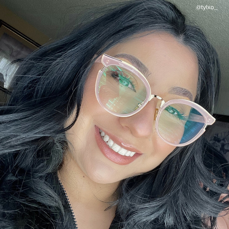 Eleanore Cat Eye Pink Frame Glasses | ZEELOOL UK11