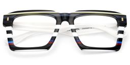 Kenish Square Black White Glasses2