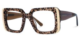 Jesse Rectangle Leopard Glasses1