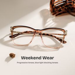 Mia Brown Square Glasses0