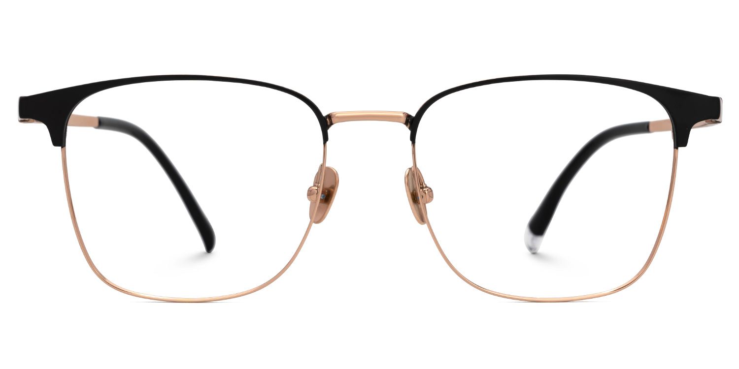 Boykai Titanium Gold Frame Glasses with Browline Shape | ZEELOOL UK0